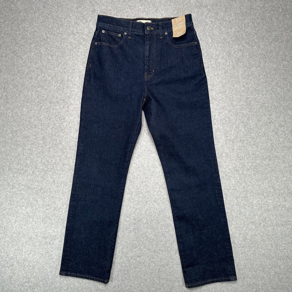 Madewell Dark Indigo Straight Leg Jeans - Deep Blue Denim